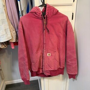 Carhartt Pinkish Red Hooded Chore Jacket